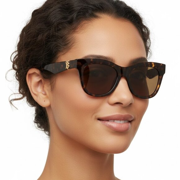 New AuthenticBURBERRY TB Collection Havana Square BE4418 3002/73 Sunglasses Wo